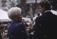 Photograph of Al Gore and Ann Richards speaking, 1993