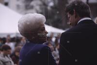 Photograph of Al Gore and Ann Richards speaking, 1993