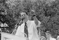 Photograph of Al Gore speaking during a campaign event, August 27, 1992