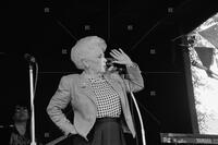 Photograph of Ann Richards speaking at Scholz Garten, July 2, 1992