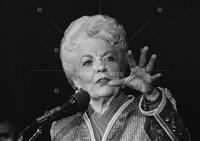 Photograph of Ann Richards speaking, January 2, 1991