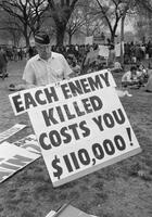 Photograph of a veteran protesting the Vietnam War, April 21, 1971