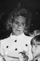 Photograph of Ethel Kennedy visiting the grave of Robert F. Kennedy, June 6, 1970