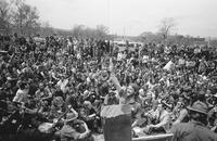 Photograph of members of Vietnam Veterans Against the War gathering to protest the Vietnam War,  April 23, 1971