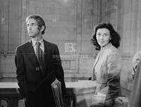Photograph of Daniel Ellsberg and Patricia Ellsberg at the U.S. Senate Watergate Committee hearings, May 17, 1973