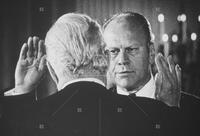 Photograph of Gerald Ford being sworn in as President of the United States, 1974