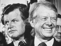 Photograph of Edward Kennedy and Jimmy Carter