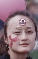 Photograph of a protester at an anti-nuclear demonstration in Washington, D.C., 1979