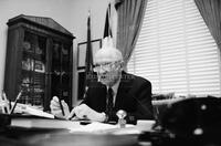 Photograph of Jack Brooks in his office, 1988