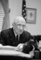 Photograph of Jack Brooks in his office, 1988