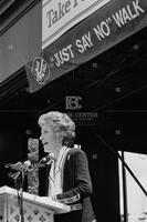 Photograph of Nancy Reagan at an anti-drug event, 1988