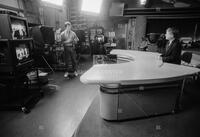 Photograph of Ted Koppel in the studio, 1993