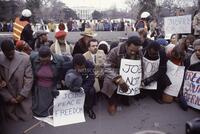 Rev. Jesse Jackson leads Washington Rainbow Coalition rally; for Time; January 19, 1985