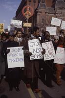 Rev. Jesse Jackson leads Washington Rainbow Coalition rally; for Time; January 19, 1985