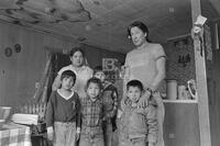 Photograph of a family on the Rosebud Reservation