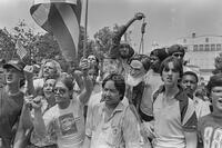 Photograph of an anti-Iran protest, 1980