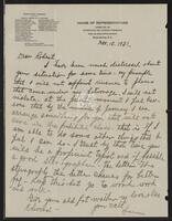 Letter from Sam Rayburn to Robert, November 1931