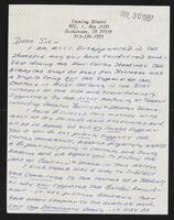 Letter from constituent Blount to Congressman Jack Brooks, July 30, 1987