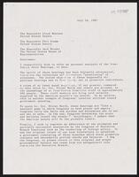 Letter from constituent Richards to Representatives Jack Lloyd Bentsen, Phil Gramm, and Jack Brooks, July 16, 1987