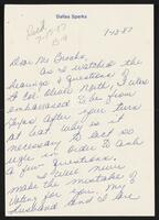 Letter from constituent Sparks to Congressman Jack Brooks, July 13, 1987
