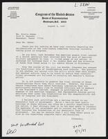 Letter from Congressman Jack Brooks to constituent Adams, August 6, 1987