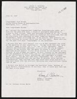 Letter from constituent Chlouber to Congressman Jack Brooks, July 14, 1987