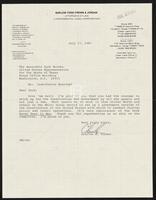 Letter from constituent Jordan to Congressman Jack Brooks, July 17, 1987