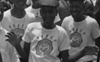 Boys wearing NAACP shirts in Mississippi