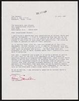 Letter from constituent Sanders to Congressman Jack Brooks, July 21, 1987