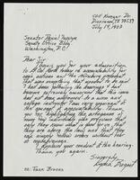Letter from constituent Biequt to Chairman Daniel Inouye and Congressman Jack Brooks (CC), July 14, 1987
