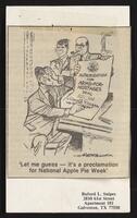 Political cartoon clippings satirizing President Ronald Reagan, July 28, 1987