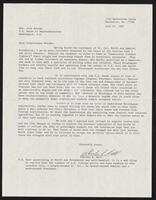 Letter from constituent Hall to Congressman Jack Brooks, July 21, 1987