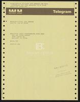 Telegram from constituents Gaskin to Congressman Jack Brooks, July 15, 1987