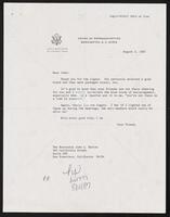 Letter from Congressman Jack Brooks to past representative John L. Burton, August 3, 1987