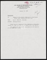 Memorandum on Select Committee Meeting, January 16, 1987