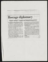 Photocopy of article entitled ¥Hostage Diplomacy,¥ undated
