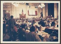 Color photograph of the courtroom during the Iran-Contra trials, 1987