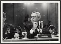 Black and white photograph of Lt. Col. Oliver North's counsel during the Iran-Contra trials, July 14, 1987