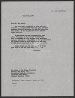 Correspondence between Congressman Jack Brooks and James N. Van Praag