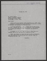 Correspondence between Congressman Jack Brooks and Carter Jenkins