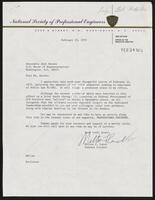 Letter to Congressman Jack Brooks from Milton F. Lunch, the General Council, and National Society of Professional Engineers, February 23, 1973