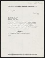 Letter to Congressman Jack Brooks from George F. Pierce, Jr., February 21, 1973