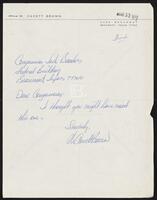 Letter to Congressman Jack Brooks from Lt. Colonel W. Cavett Brown, March 23, 1972