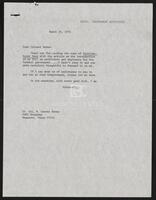 Letter from Congressman Jack Brooks to Lt. Colonel W. Cavett Brown , March 24, 1972