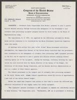 Congressional Press Release, August 3, 1965