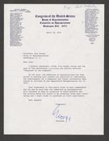 Letter to Congressman Jack Brooks from Congressman George H. Mahon, April 30 1973