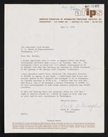 Correspondence to Congressman Jack Brooks from Keith W. Uncapher, May 11, 1972