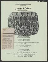 Flyer and clipping for the Camp Logan play.