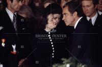 Lyndon Baines Johnson [Lady Bird Johnson at funeral with Richard Nixon]