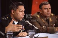 Colin Powell [with Soviet counterpart]